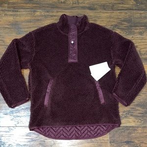 Athleta Cozy Sherpa Snap Sweatshirt- NWT